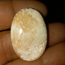 Skolit ( Scolecite ) Kabaşon